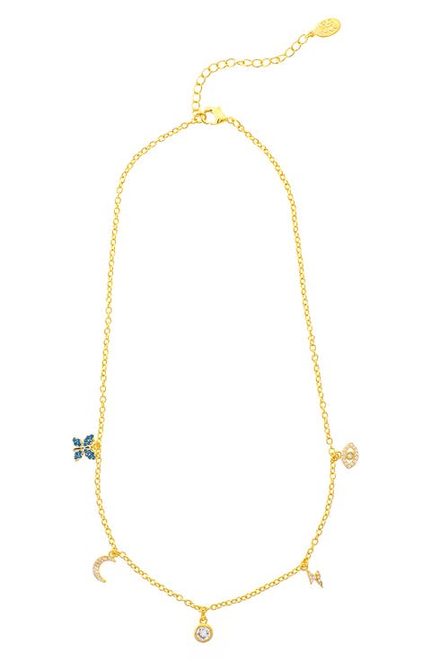 Multi CZ Charm Necklace