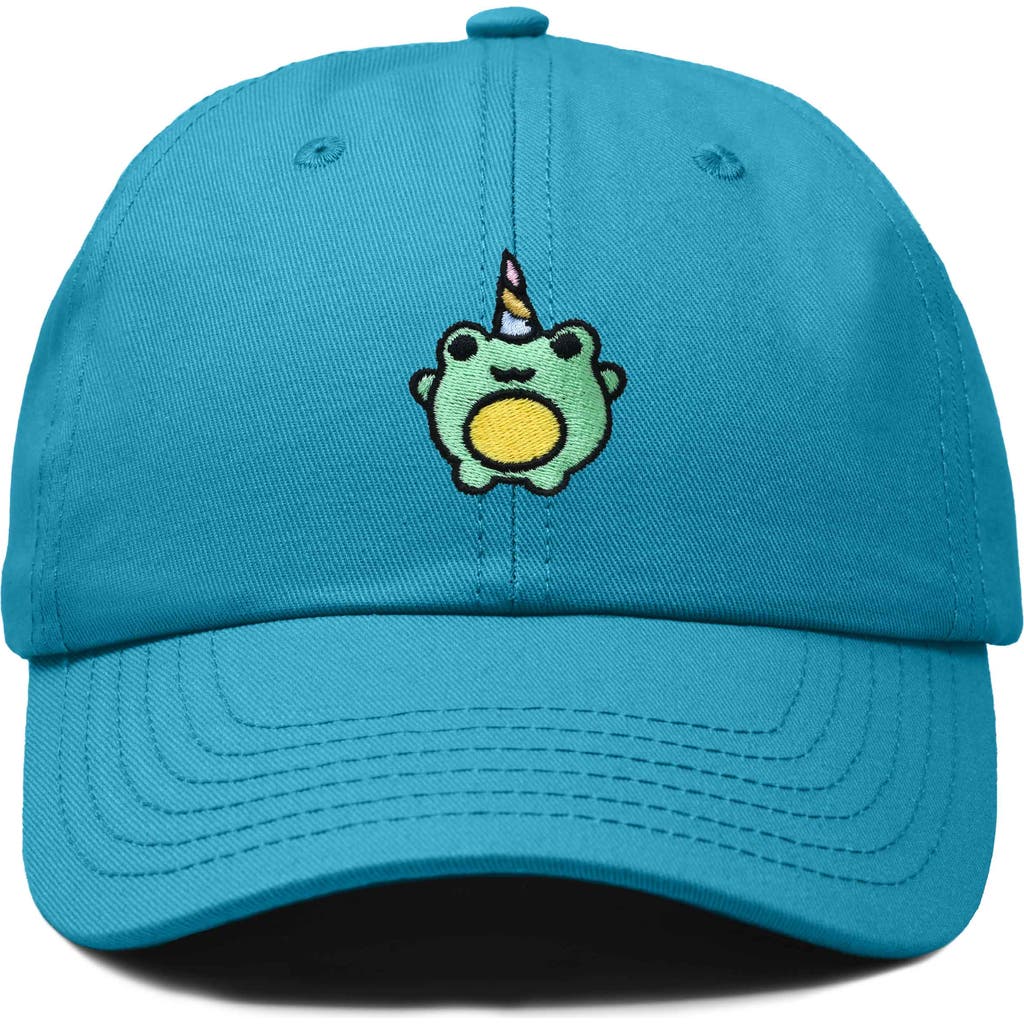 Dalix Froggy Unicorn Embroidered Cap In Teal