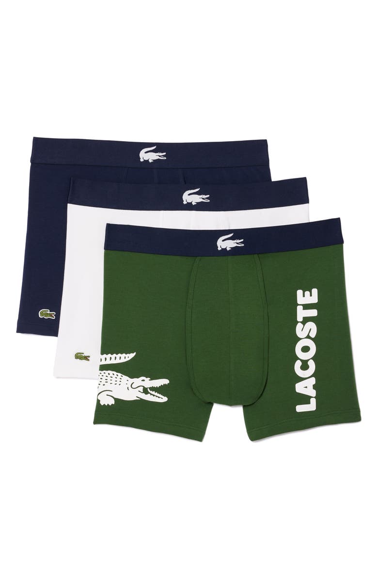 Lacoste Iconic 3-Pack Boxer Briefs, Main, color, 