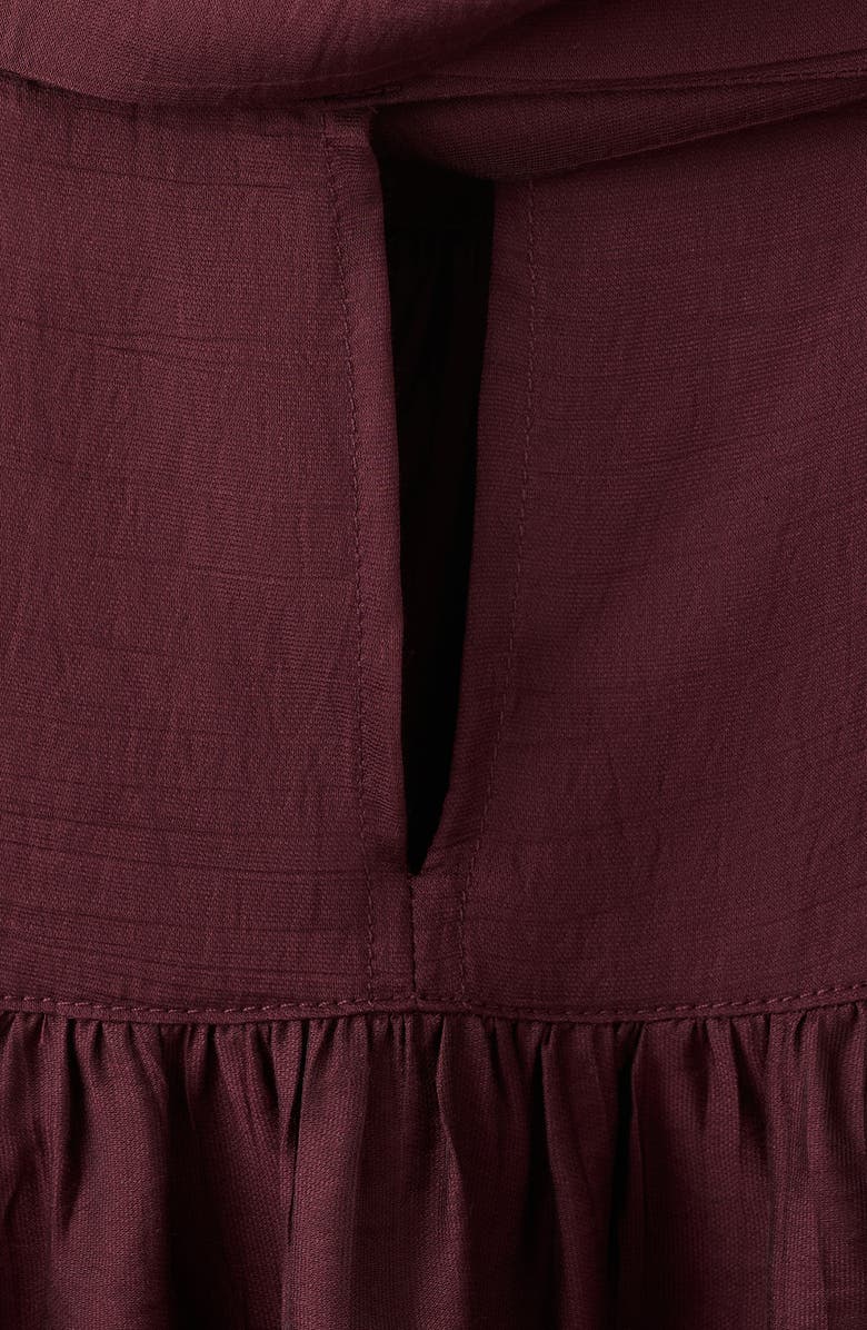 MANGO Scarf Top, Alternate, color, Maroon