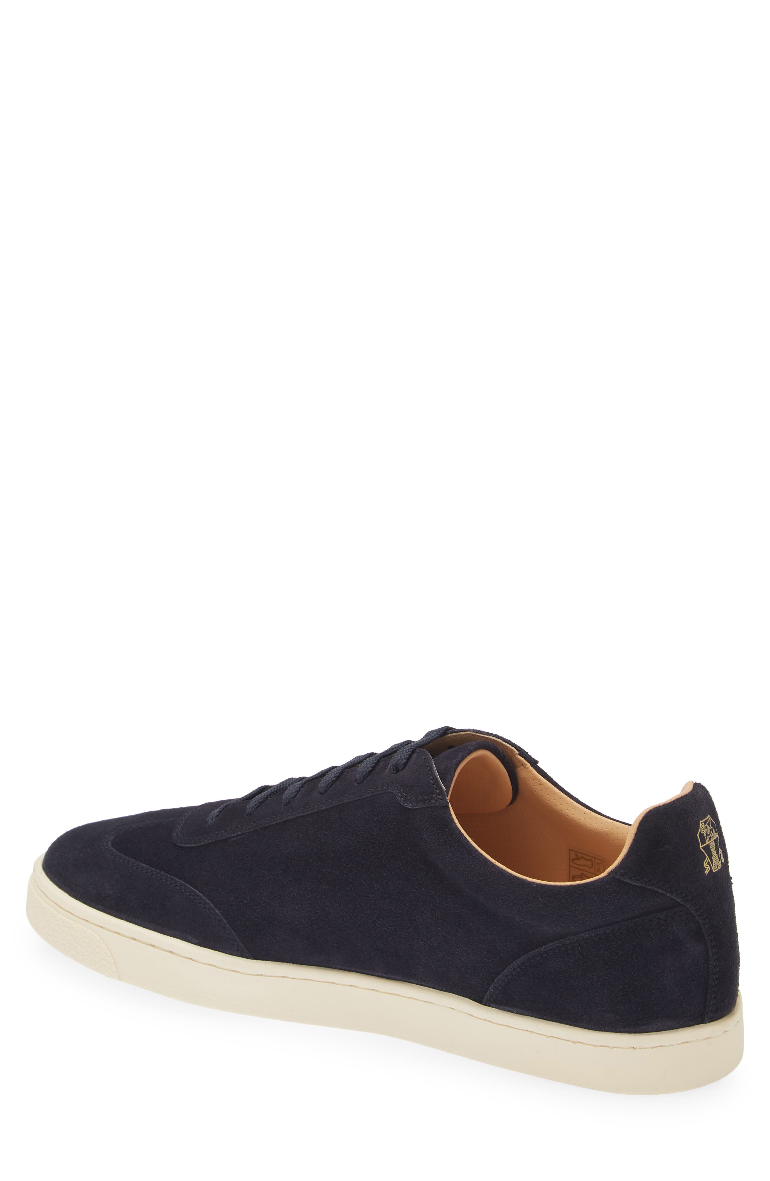Brunello Cucinelli Suede Low Top Sneaker, Alternate, color, Navy