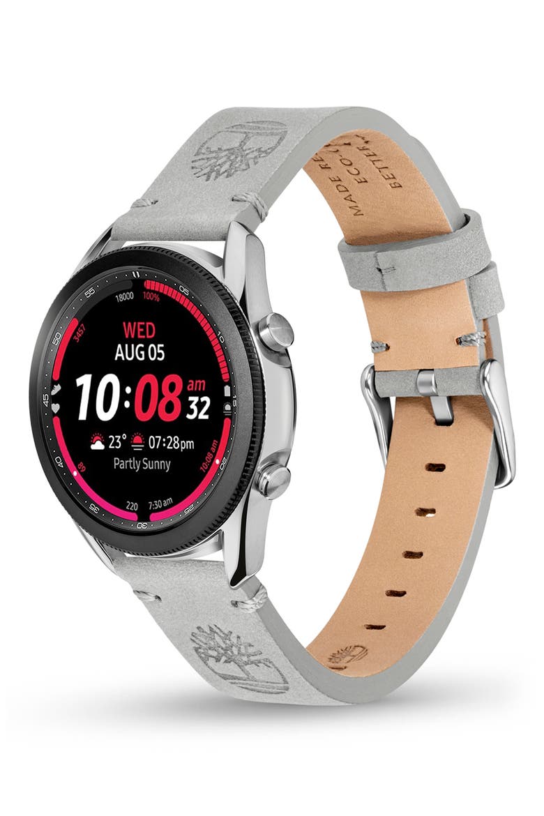 Leather Apple Watch® Strap, Alternate, color, GRAY