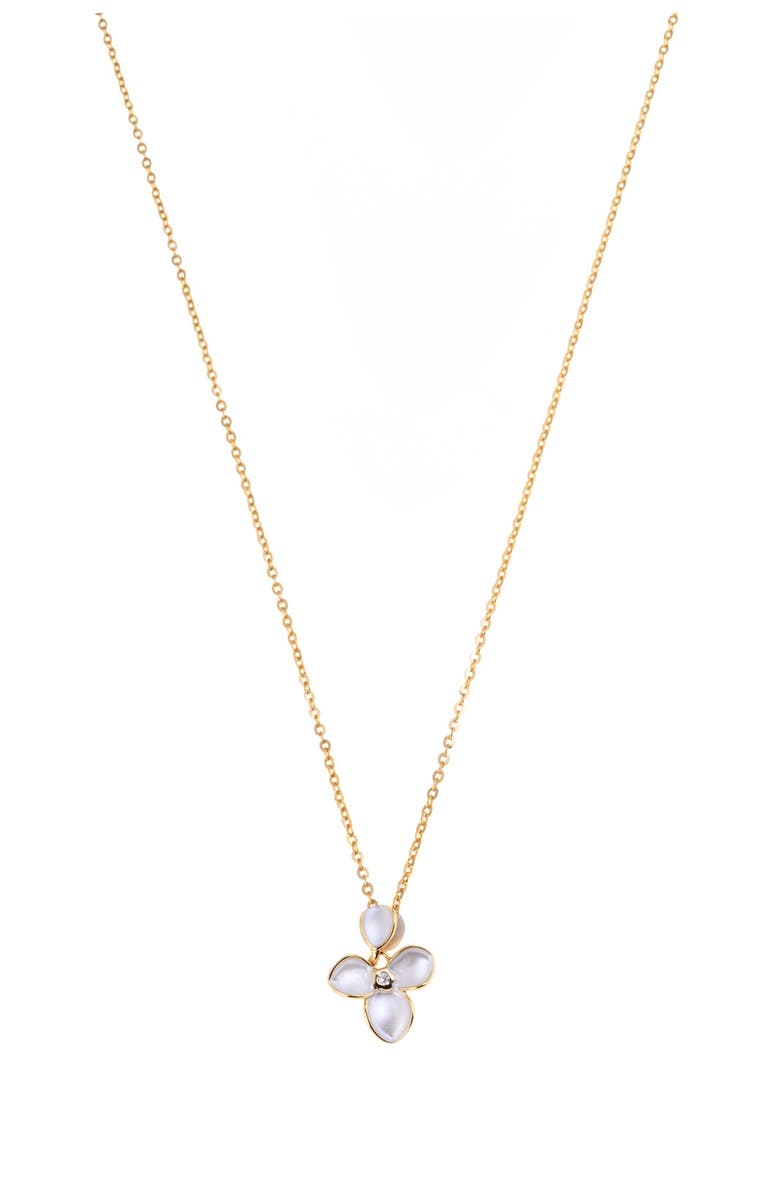 Arte Nova Jewellery White Flower I Necklace, Main, color, Silver Gold Plated