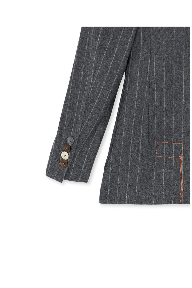 Brandy Classic Double-Breasted Pinstripe Jacket, Alternate, color, MELANGE