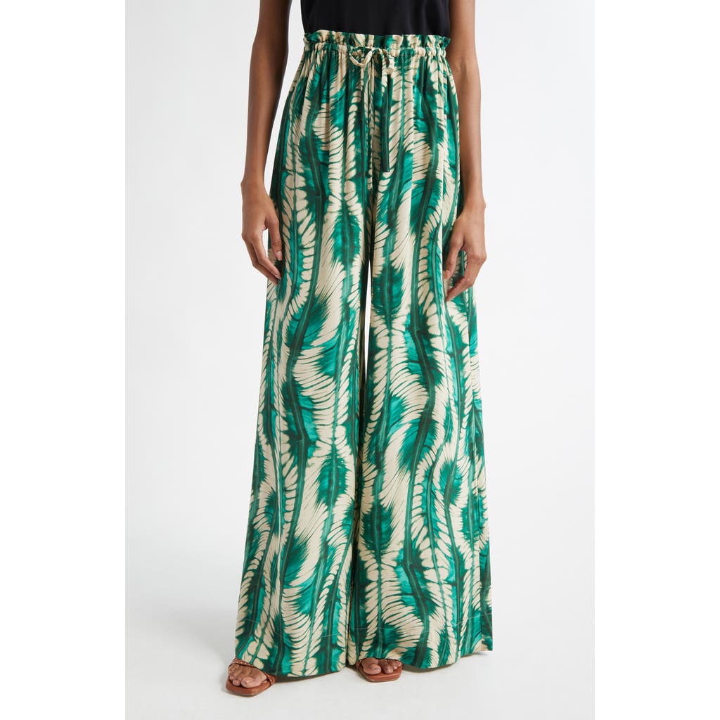 Ulla Johnson Sawyer Print Wide Leg Pants In Acacia