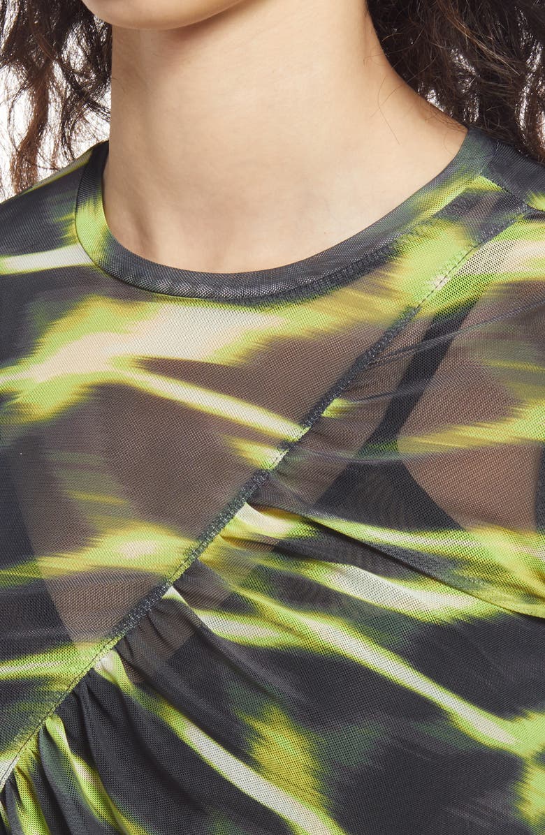 Open Edit Ruched Mesh Top, Alternate, color,