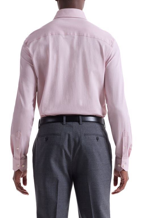 Bugatchi Devon Ooohcotton® Houndstooth Button-up Shirt In Pink