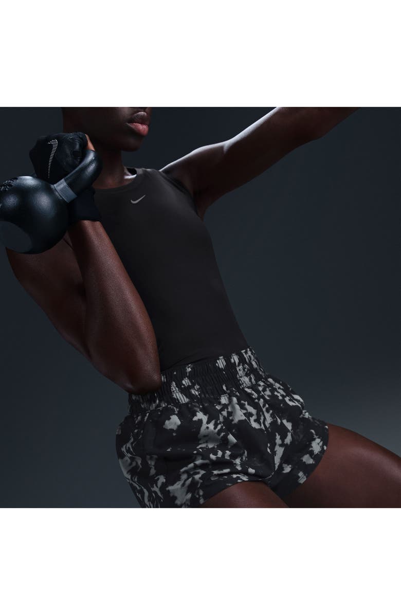 Nike One Dri-FIT Mid Rise 3-Inch Print Shorts, Alternate, color,