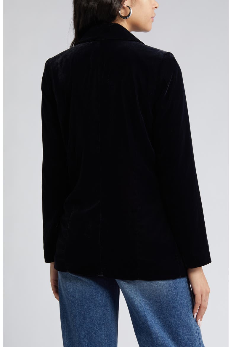 Relaxed Velvet Blazer, Alternate, color, BLACK