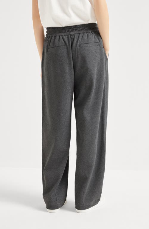 Brunello Cucinelli Pique Track Trousers In Lead