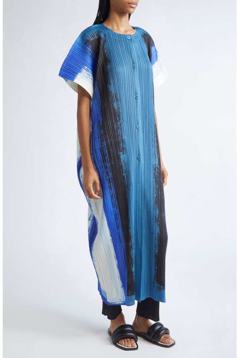 Jump Print Pleated Dress, Alternate, color, BLUE
