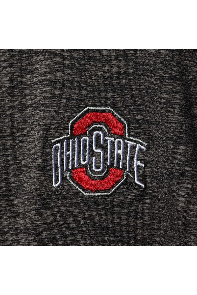 Men's Colosseum Heathered Black Ohio State Buckeyes Big & Tall Down Swing Polo, Alternate, color, Heather Black