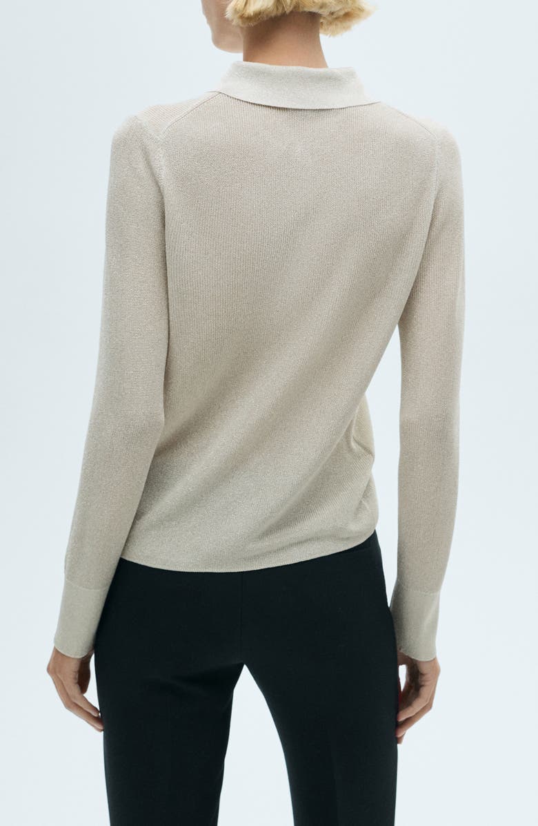 MANGO Metallic Button-Up Shirt, Alternate, color,