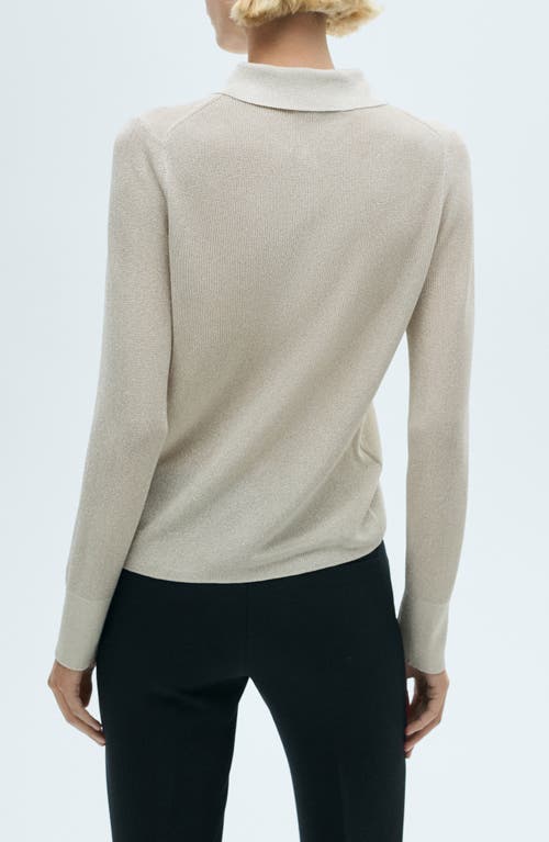 Mango Metallic Button-up Shirt In Silver