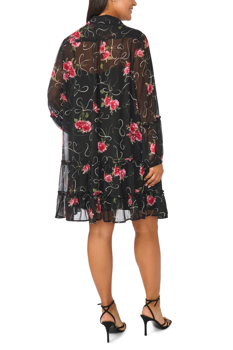 Ruffle Tiered Shirtdress, Alternate, color, RICH BLACK