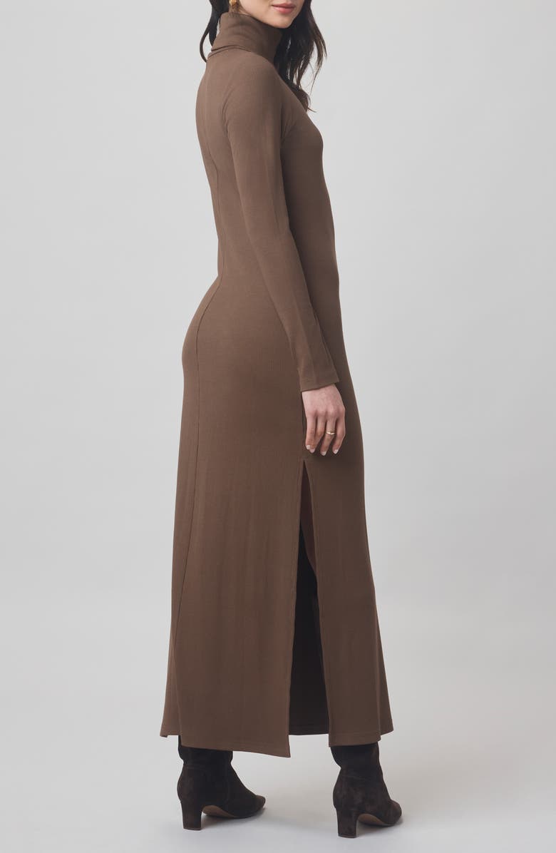 Splendid x @cellajaneblog Rib Turtleneck Dress, Alternate, color, Truffle