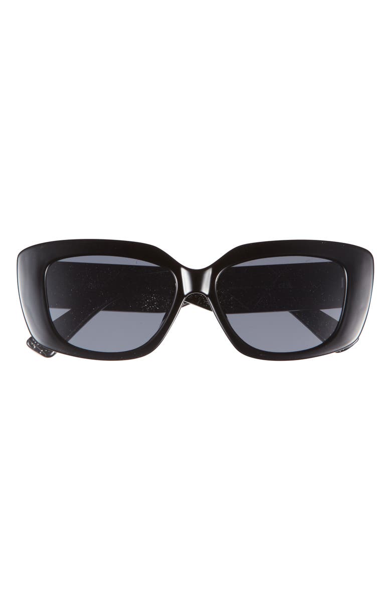 Kurt Geiger London Rectangular Sunglasses, Main, color, Solid Black
