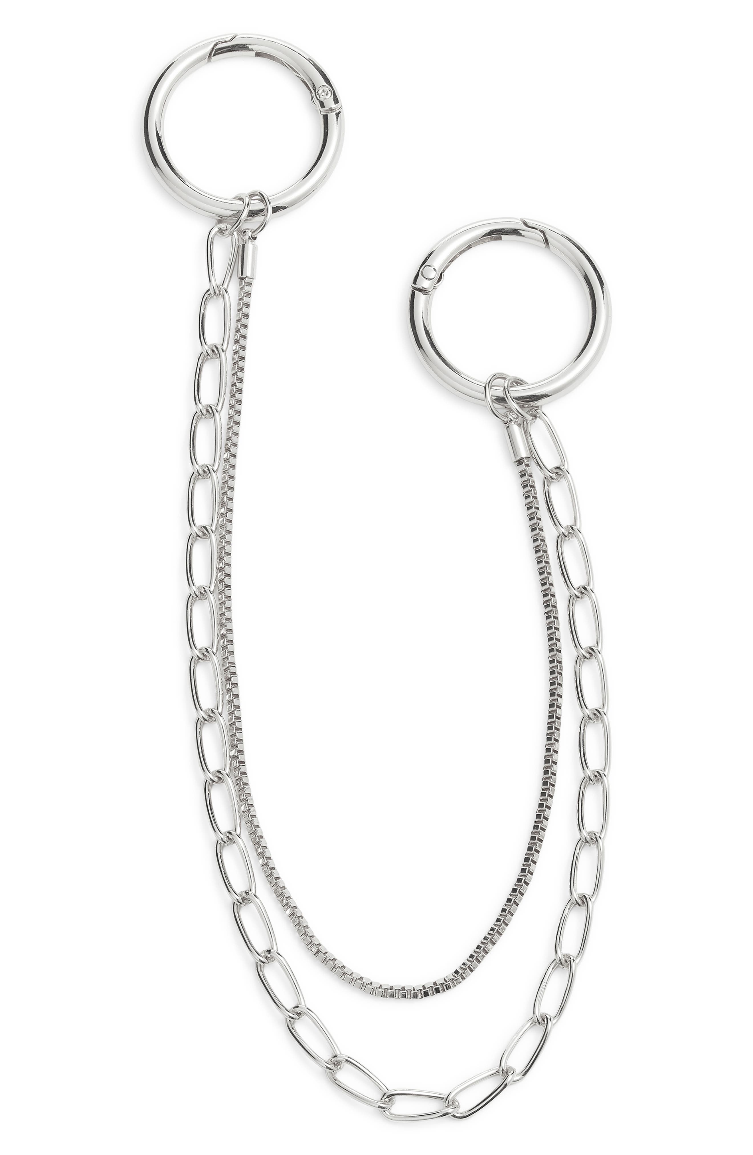 Chelsea28 Swag Chain Bag Charm, Main, color, Silver
