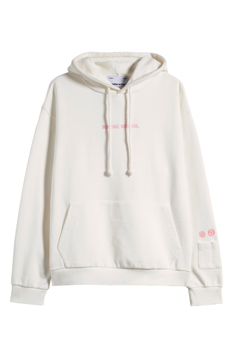SUNDAE SCHOOL White Strawberry Logo Cotton Graphic Hoodie, Alternate, color, 