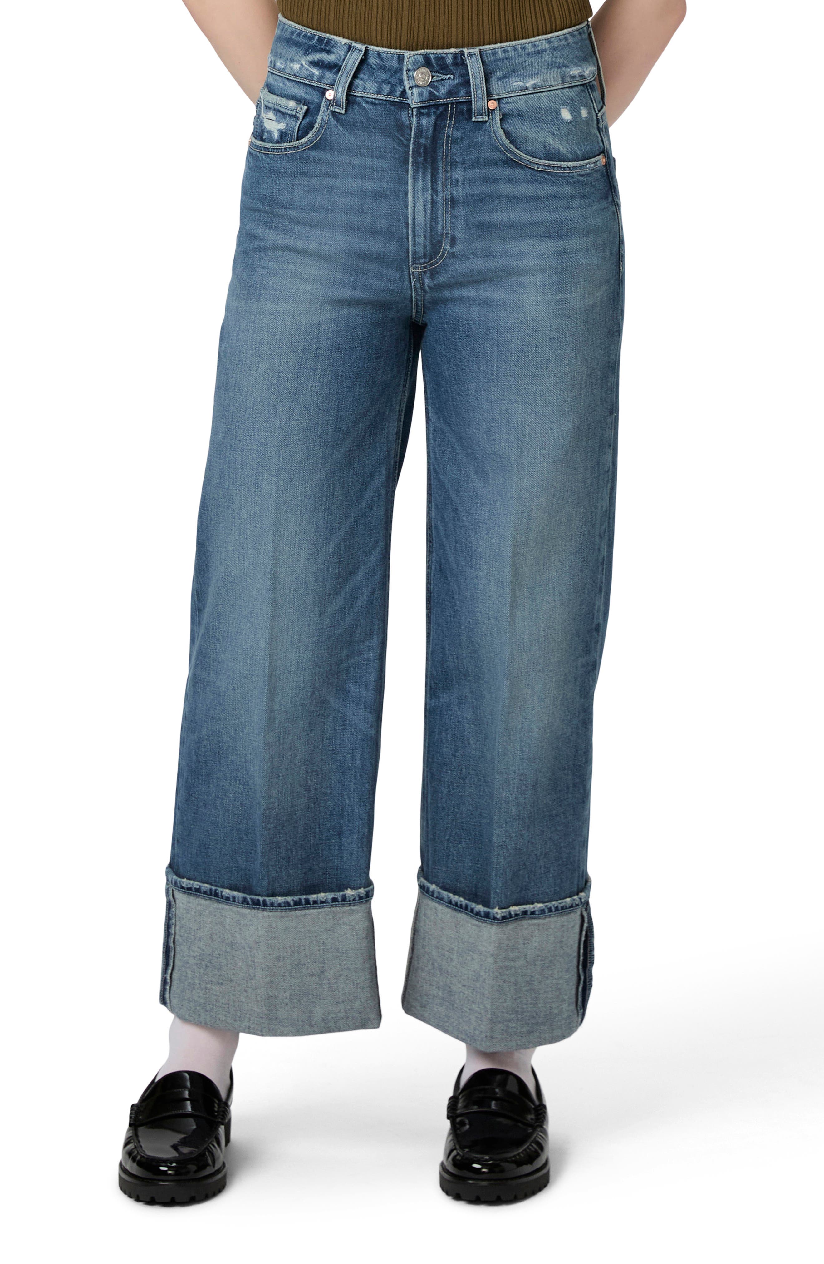 PAIGE Sasha Cuffed High Waist Ankle Wide Leg Jeans