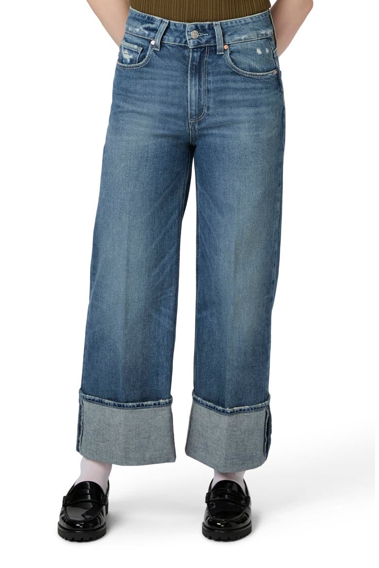 Sasha Cuffed High Waist Ankle Wide Leg Jeans, Main, color, BLUE NOTE DISTRESSED