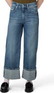 PAIGE Sasha Cuffed High Waist Ankle Wide Leg Jeans