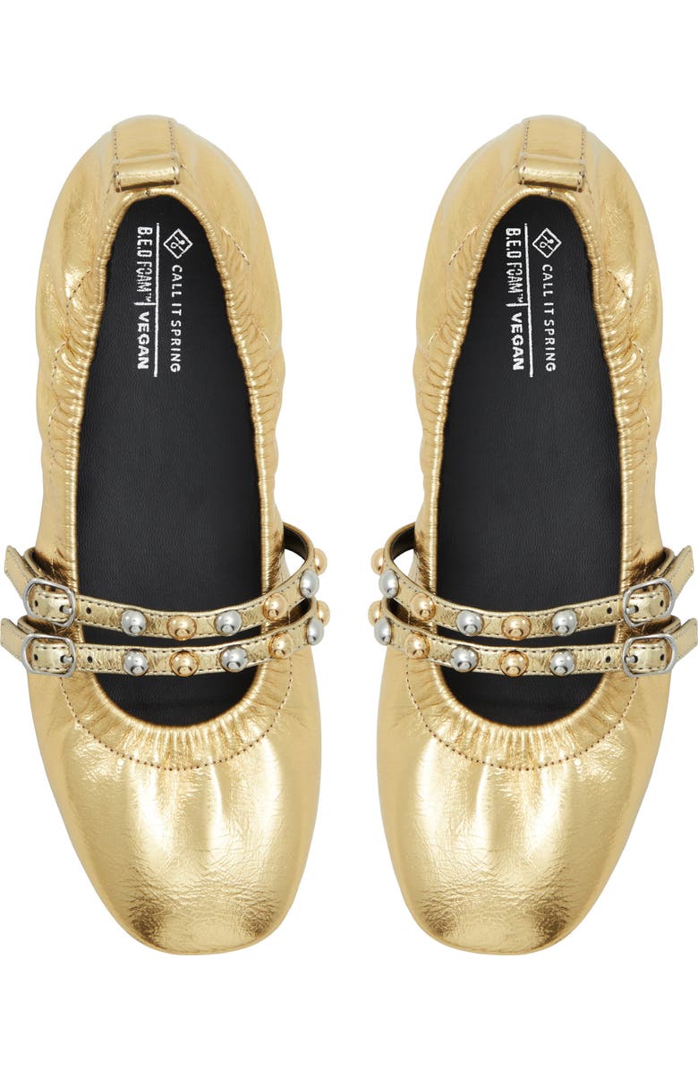 Call It Spring By Aldo Swan Studded Flat, Alternate, color, Gold