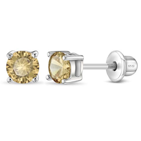 Classic Round Solitaire Earrings