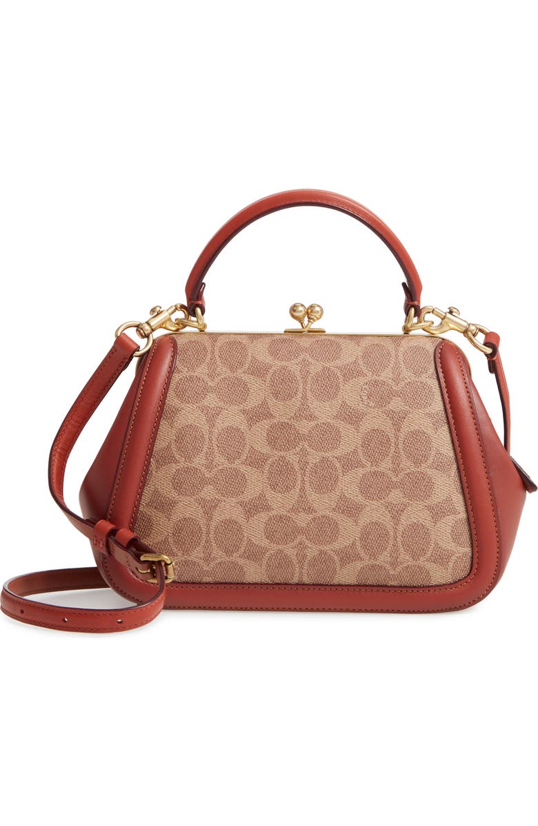 COACH Signature Frame 23 Leather & Canvas Crossbody Bag, Main, color,