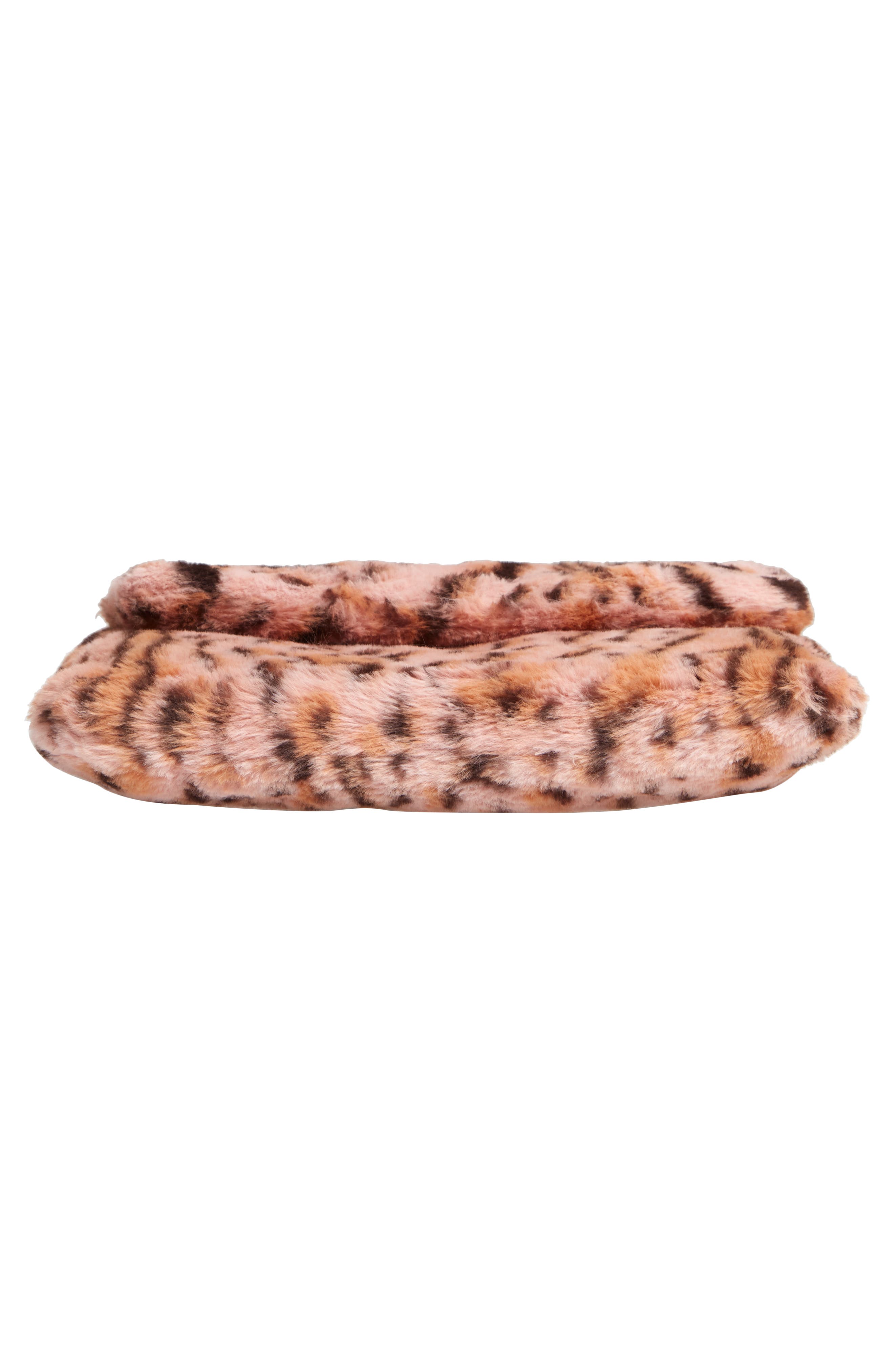 Topshop Teddy Leopard Print Faux Fur Shoulder Bag, Alternate, color, 