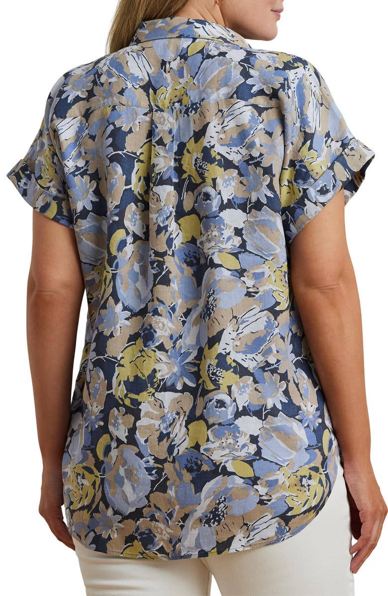 Lauren Ralph Lauren Floral Relaxed Fit Linen Camp Shirt, Alternate, color, 