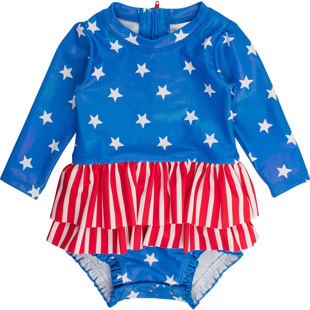 Rufflebutts Baby Girls Upf50+ Long Sleeve Skirted One Piece Rash Guard