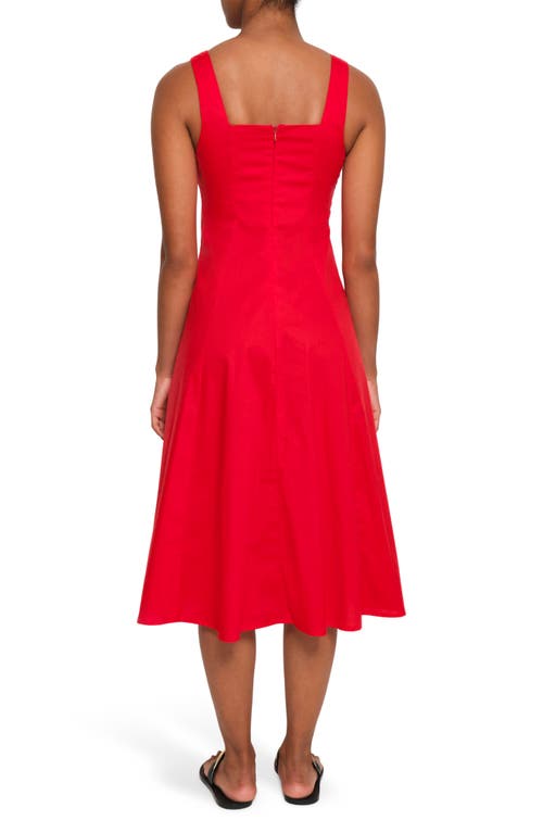 The Lulo Project Sea Stretch Cotton Midi Dress In Red