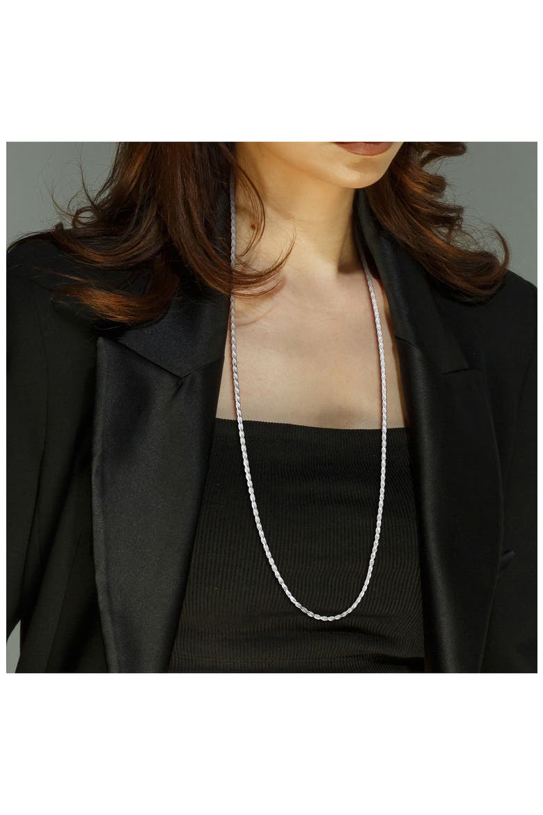 Diamond Cut Rope Chain Necklace, 2.30mm, Alternate, color, SILVER