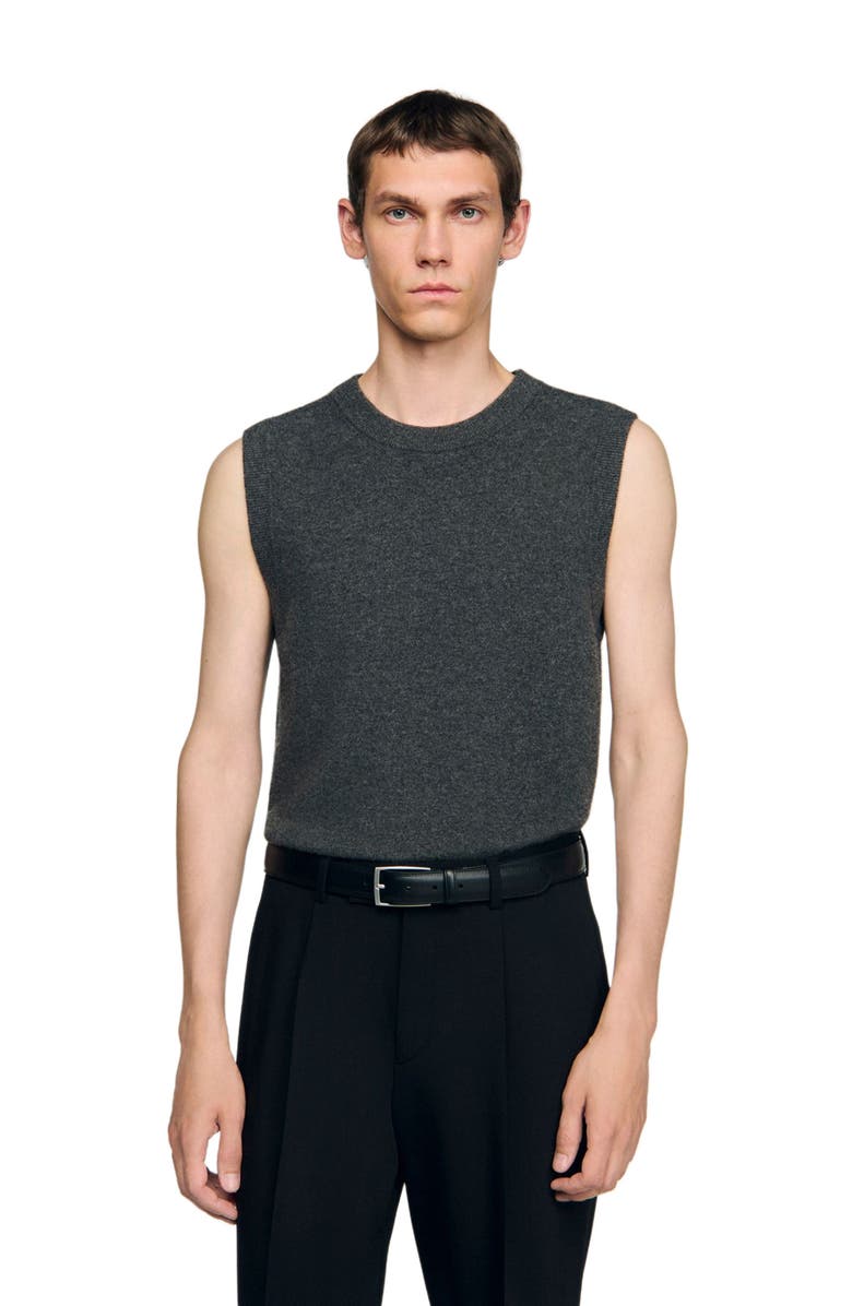 SANDRO Leather belt, Alternate, color, Black