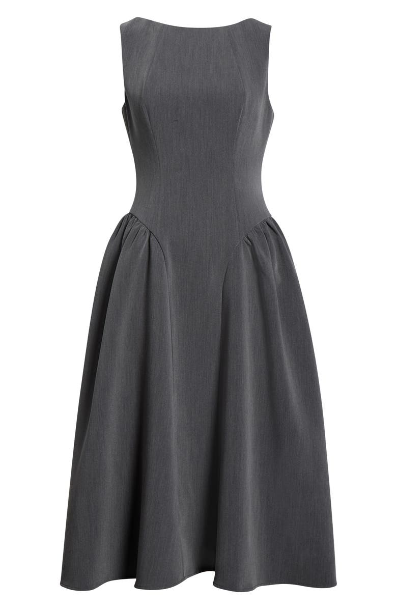 Reformation Anelis Sleeveless Fit & Flare Dress, Alternate, color, Grey