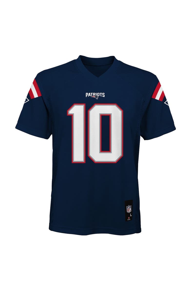 Outerstuff Preschool Outerstuff Drake Maye Navy New England Patriots Replica Player Jersey, Alternate, color,