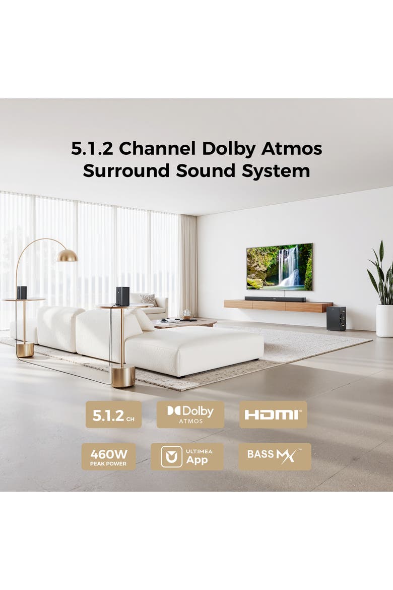 Skywave F40 Boom 5.1.2ch Sound Bar with Dolby Atmos, Alternate, color, Black