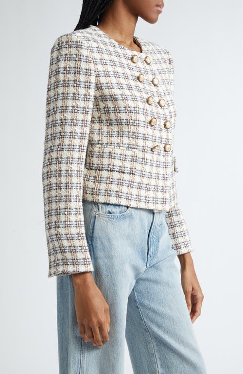 Veronica Beard Bentley Tweed Jacket Ivory Camel In Ivory/camel