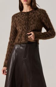 ASTR the Label Katria Fuzzy Cheetah Print Cardigan