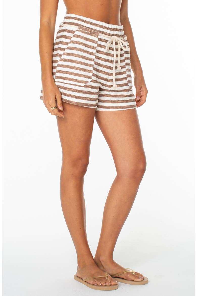 West Coast Stripe Shorts, Main, color, BROWNIE