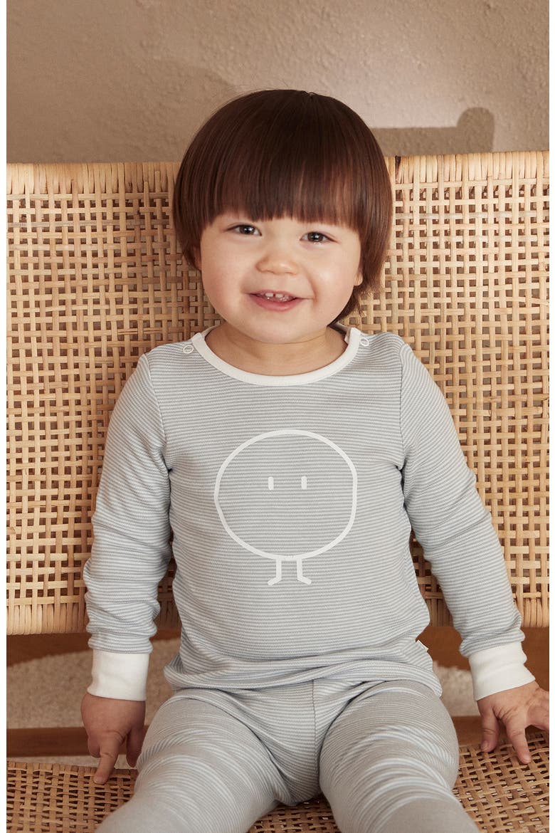 Snoozy Fitted Two-Piece Graphic Pajamas, Alternate, color, GREY