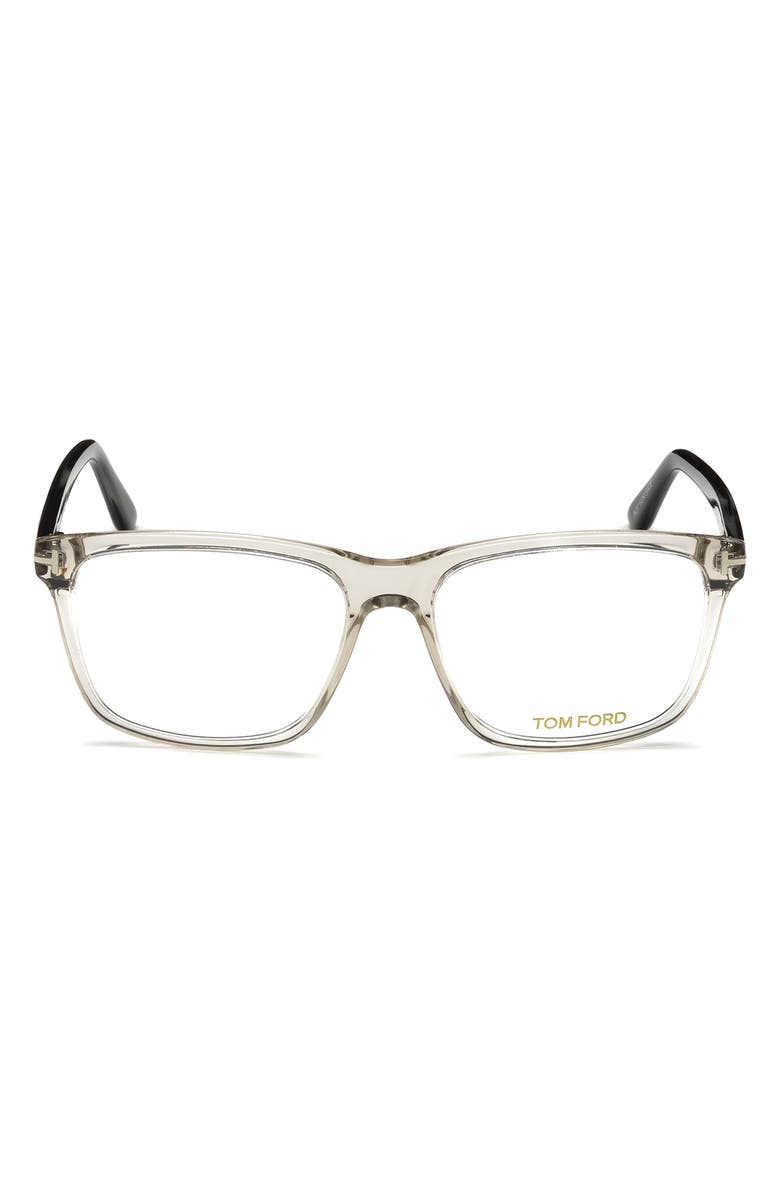 TOM FORD 56mm Blue Block Optical Glasses, Main, color, Grey/ Striped Blue