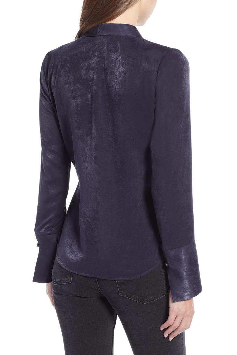 Draped Front Top (Nordstrom Exclusive), Alternate, color, NAVY NIGHT