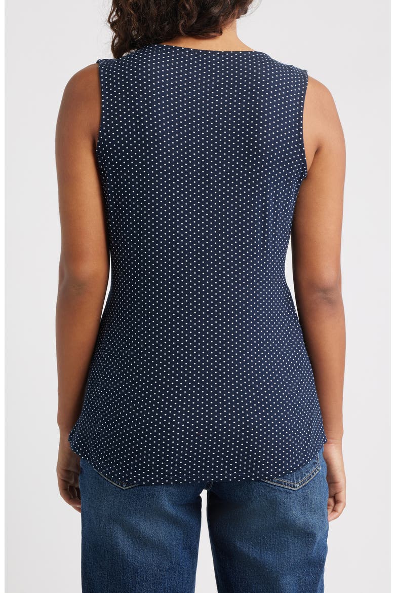 Twist Front Sleeveless Top, Alternate, color, NAVY / WHITE