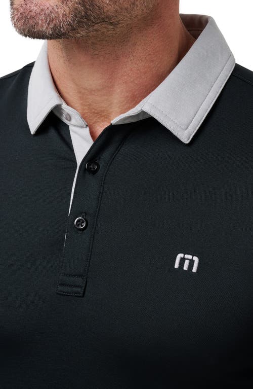Travismathew Deep Start Polo In Black/heather Light Grey