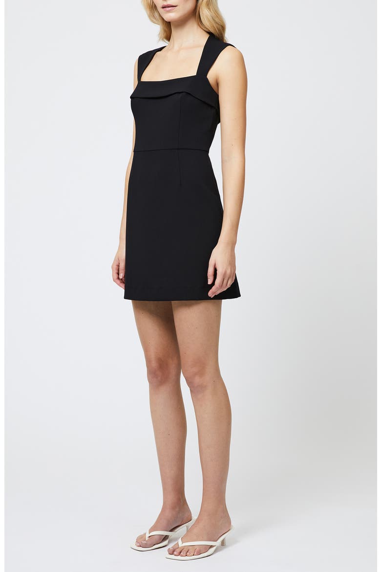 Whisper Square Neck Minidress, Alternate, color, BLACK