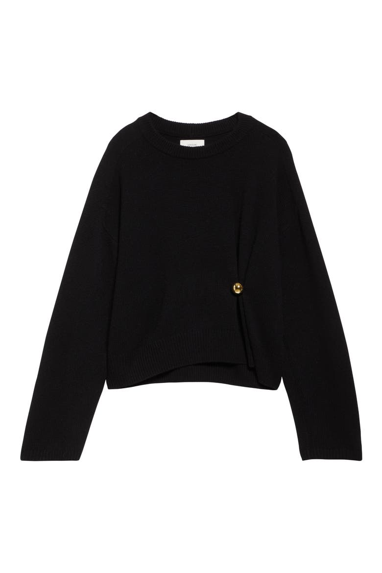 Bill Draped Cashmere Sweater, Alternate, color, BLACK