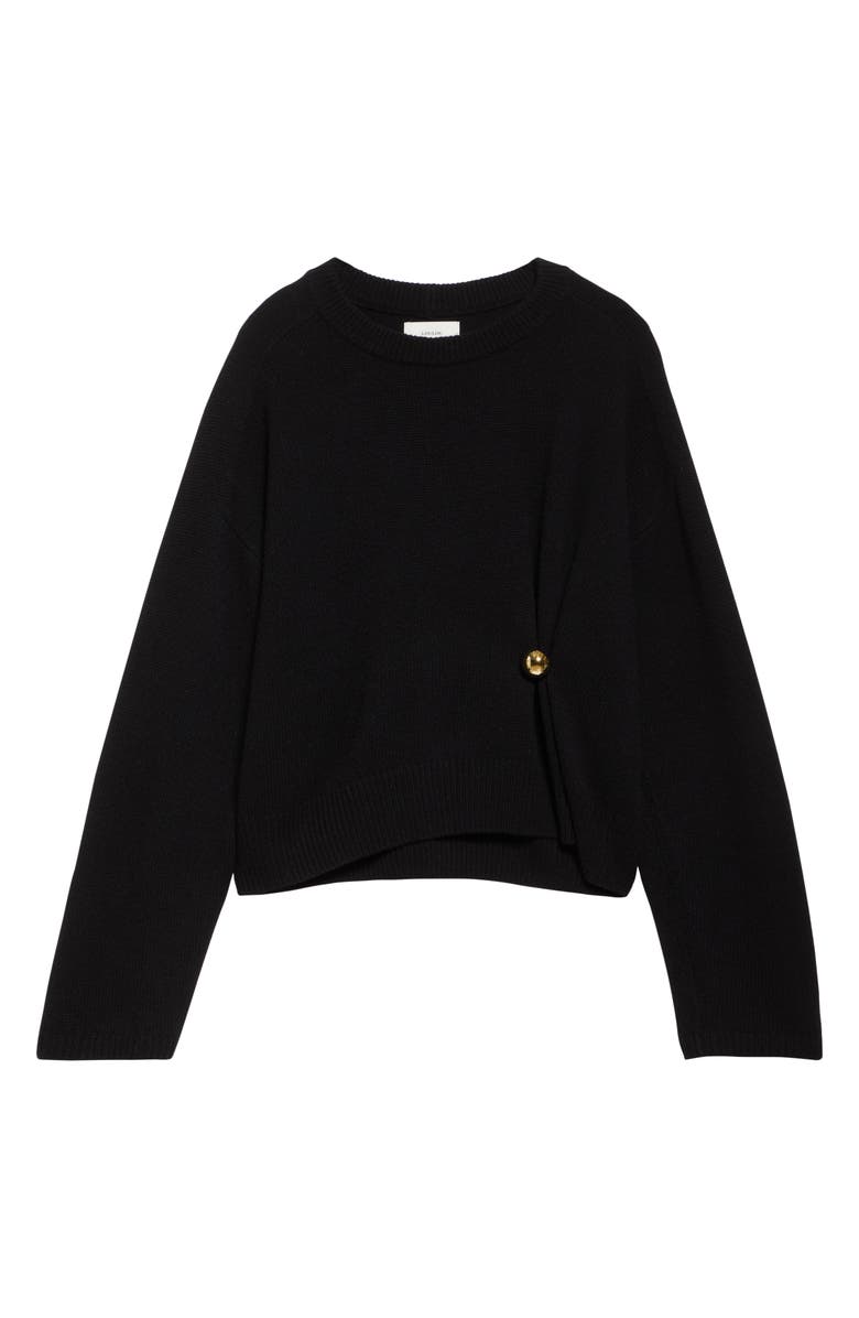 LOULOU DE SAISON Bill Draped Cashmere Sweater, Alternate, color, Black
