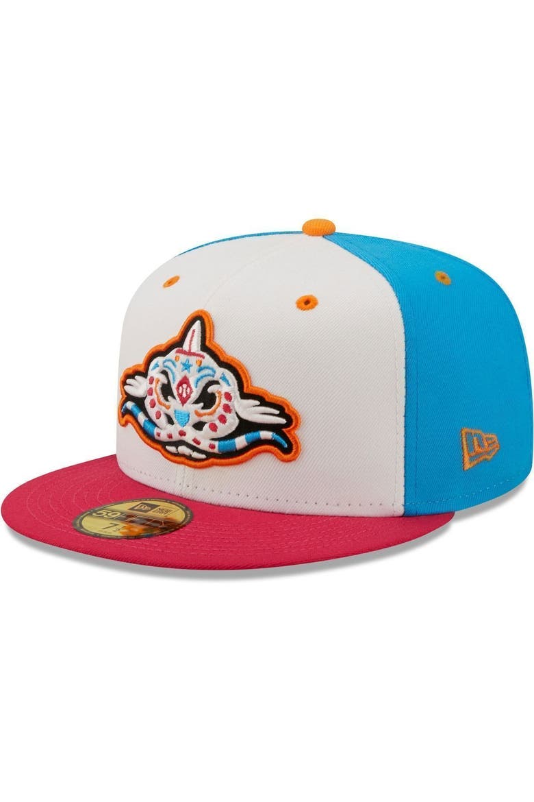 Men's New Era White/Coral Pescados de Carolina Copa De La Diversion 59FIFTY Fitted Hat, Alternate, color, White